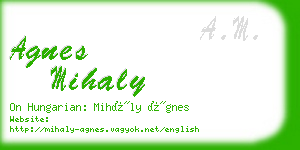 agnes mihaly business card